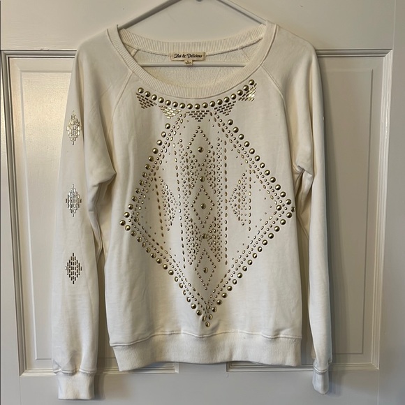 White Studded Women's Top - Picture 3 of 8